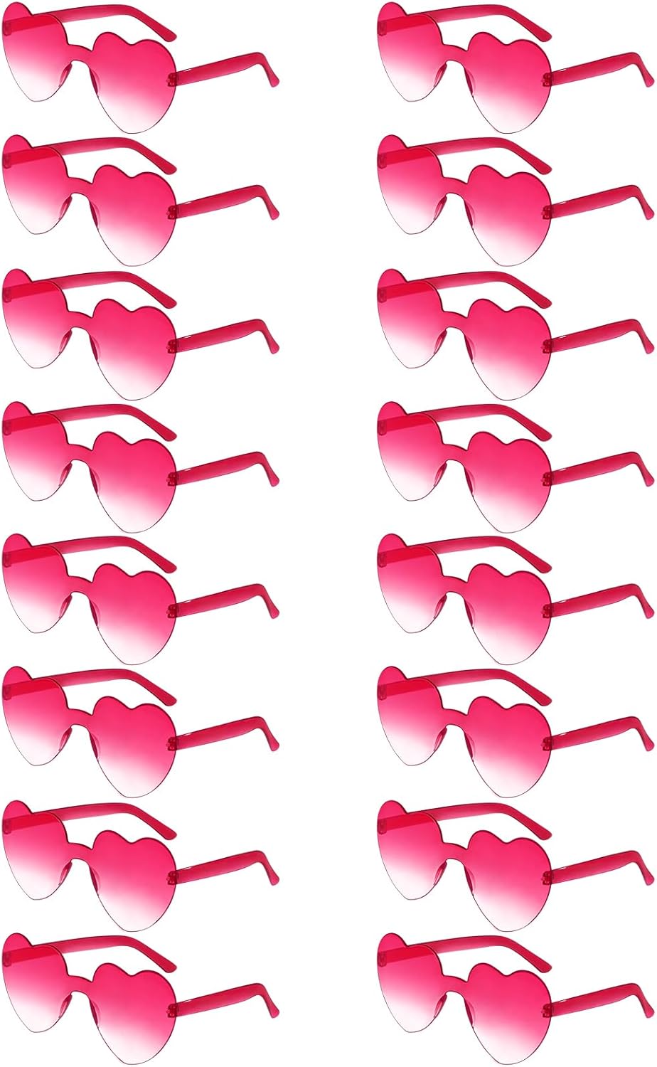Matcheck 16 Heart Shaped Rimless Sunglasses Transparent Candy Colored Glasses Frameless Party Eyewear for Women