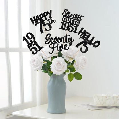 15 PCS 50th Birthday Centerpiece Sticks Fifty Happy 50th Straight Outta 1976 Table Flower Centerpieces Sticks Cheers to 50 Floral Decorations for 50th Birthday Party Centerpieces Supplies Black
