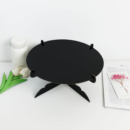 12 inch One Tier Cardboard Cake Stand,Black Cupcake Stand for Birthday Wedding DIY Dessert Decoration