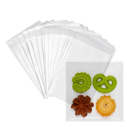 Clear Self Sealing Cellophane Bags 4"x6" (10.2 x 15.2cm) Pack of 200 – 4x6 Cookie Bags with Seal for Treat Bags, Cookies Wrappers Candy Party Favors Goodie