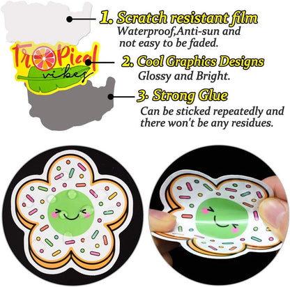 QTL Neon Stickers for Teens & Students Prizes, Waterproof Vinyl Party Favor Stickers, School Rewards, Water Bottle and Laptop, 50PCS - Colors A
