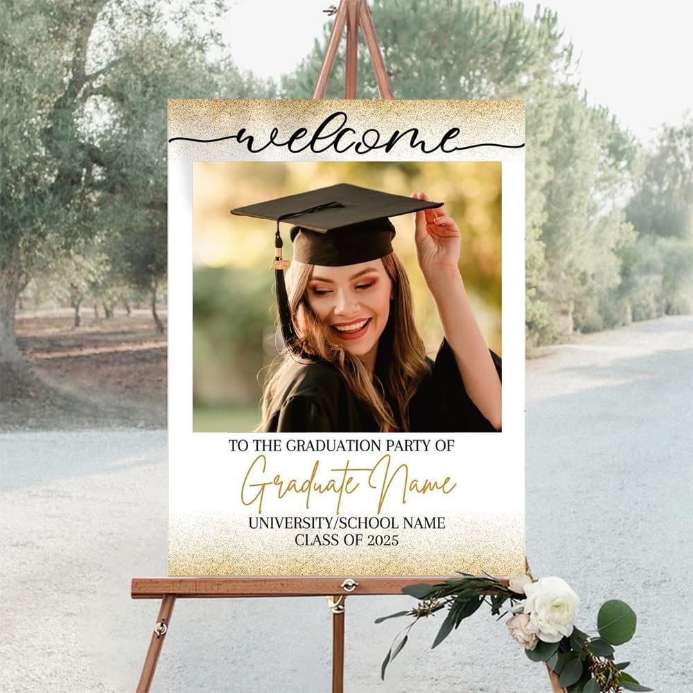 Graduation Party Welcome Sign, Photo Graduation Poster, Graduation Decorations, Grad Party Sign, Grad Welcome Sign, Graduation gift for best friend, Graduation gift for daughter, sister, brother - 1