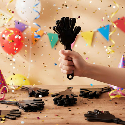 Junkin 48 Pcs Hand Clappers Bulk 7. 5 x 3. 5 Inches Noise Makers Party Favors Clapping Noise Maker Clacker for Birthdays Game Prizes Rewards Football Sporting Events Cheers Supplies (Black,White)