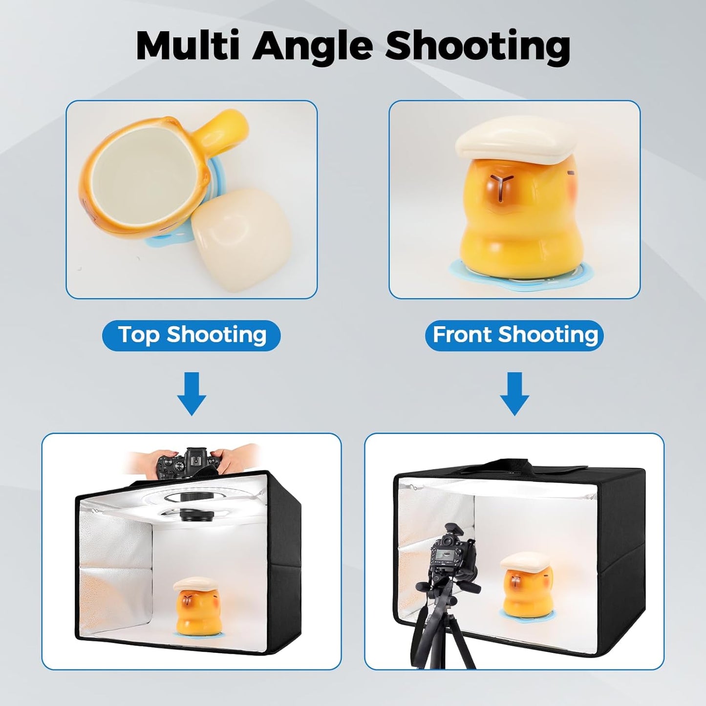 Photo Light Box, 12/16/20/24/32 Inch Photography Light Box with CRI>95 120 Light Beads. Dimmable Shooting Tent Kit with White and Warm Light. 6 Color Backdrops Photo Booth for Studio Products Display