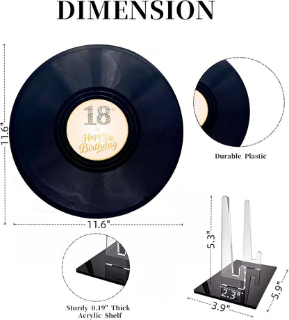 REEGII Vinyl Record Style Birthday Guest Book for Birthday Decorations - Large 11.6"x11.6" Sign-In Poster with 12 Pens | Unique Keepsake Gift for Birthday Party Decor (Happy Birthday, Golden, 11.6"L x 11.6"W)