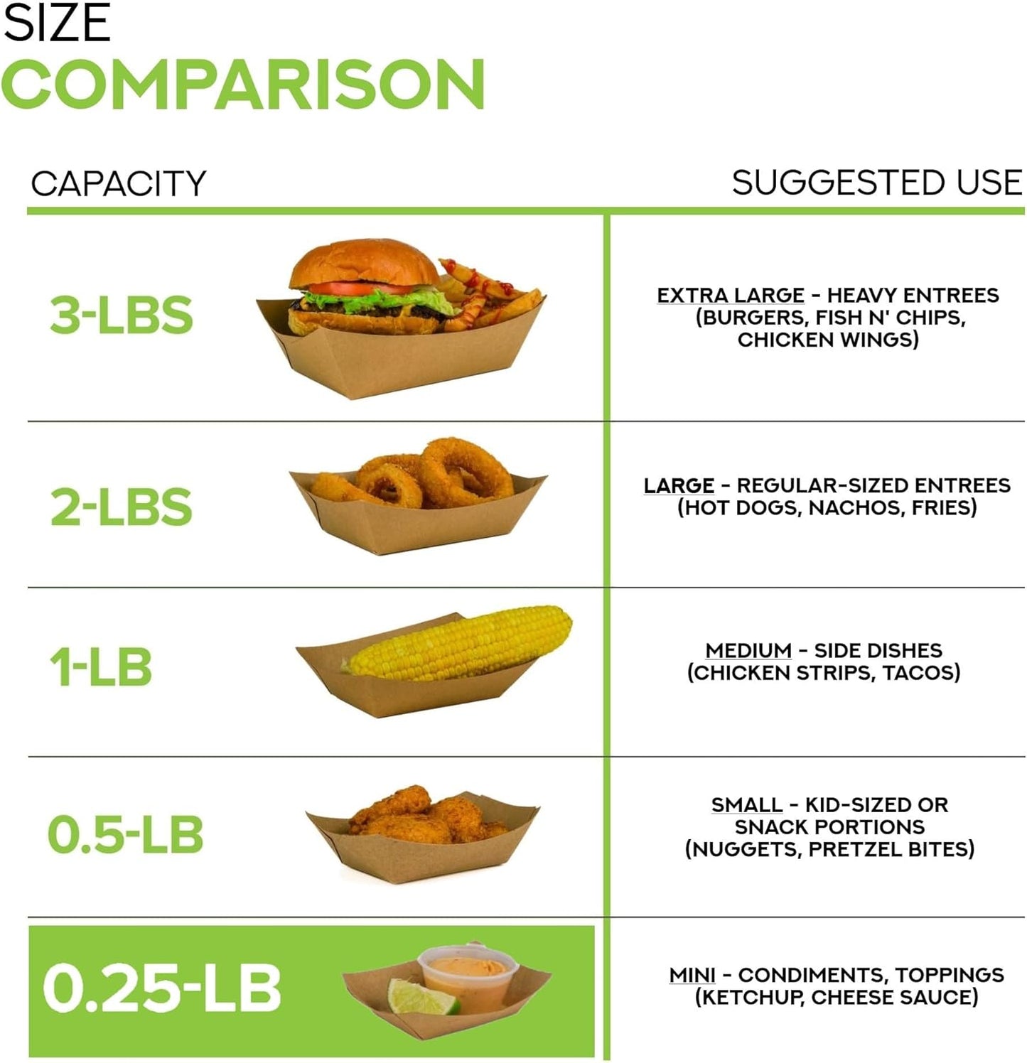 [250 Pack] Medium Disposable Brown Kraft Paper Food Trays, 1-Lb Concession Tray, Serving Boats for Party Snacks, Taco Bar, Seafood, Nachos Plates