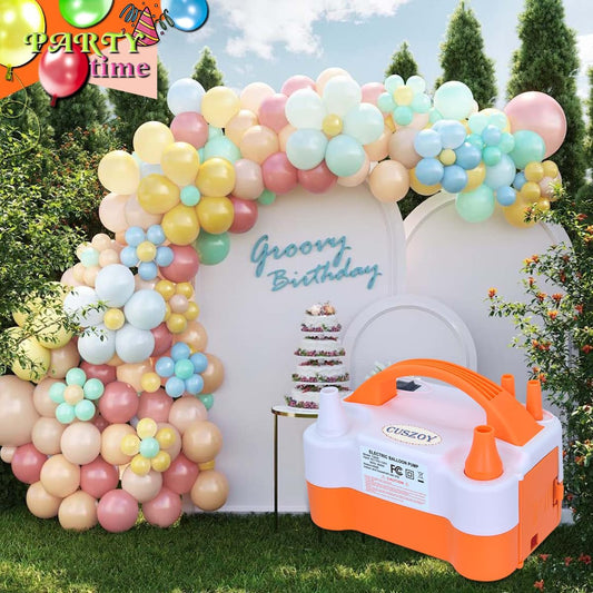 Electric Balloon Pump 600W, Fast Balloon Blower with 6 Balloon Arch Kits, Dual Nozzle & 2 Modes, Portable Air Pump for Balloon Decor for Party, Wedding, Birthday - Professional Balloon Pump