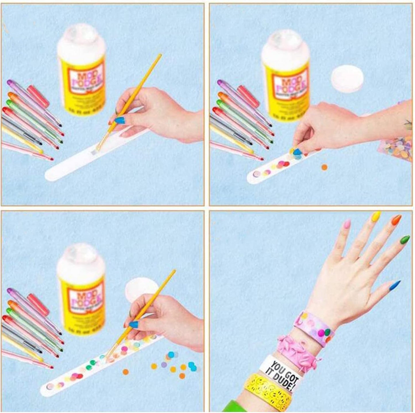 White Blank Slap Bracelets Bulk 36 PCS - DIY Craft Painting Vinyl Wristbands for Party Favors