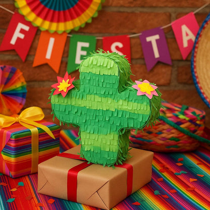 GIFTEXPRESS 6-Pack 6" Mini Cactus Pinatas, Pinatas for Cinco De Mayo, Fiestas, Taco, Llama Birthday, Carnival, Classroom & Table Centerpiece Party Favor and Decoration