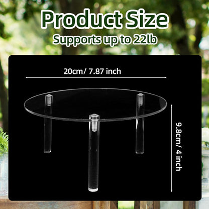 2 Pcs Clear Drink Dispenser Stand, Fit Max 7.87 Inch Diameter of Glass Beverage Dispenser, Acrylic Plant Stand for Parties and Events ( Height: 9.8cm/4"