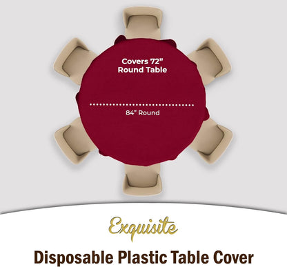 12-Pack Premium Plastic Tablecloth 54in. x 108in. Rectangle Table Cover - Dark Blue - Colors A