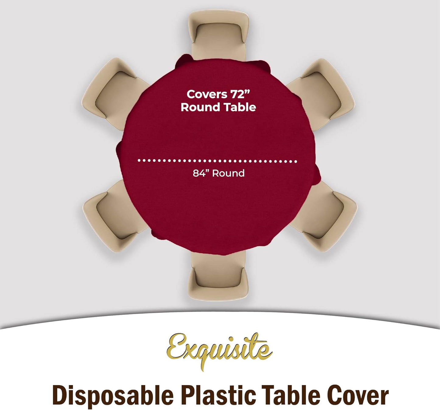 Exquisite Party Solids 6-Pack Premium Plastic Tablecloth 54in. x 108in. Rectangle Plastic Table Cover - Navy