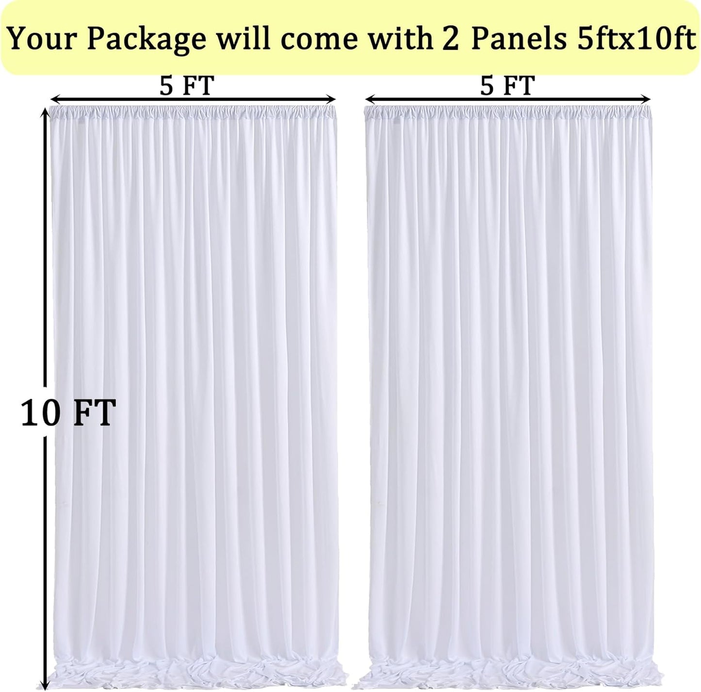 10ftx10ft Black Backdrop Curtains for Weddings Parties, Wrinkle Free 2 Panels Silky Polyester Photo Backdrop Drapes Back Drop Cloth Drapery for Birthday Mother'sDay Photography Background