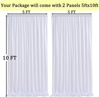 10ftx10ft Black Backdrop Curtains for Weddings Parties, Wrinkle Free 2 Panels Silky Polyester Photo Backdrop Drapes Back Drop Cloth Drapery for Birthday Mother'sDay Photography Background