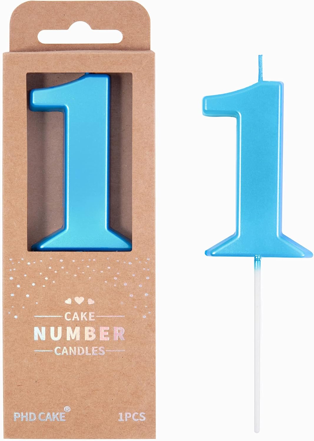 PHD CAKE 2.76 Inch Modern Gold 2 Number Birthday Candles, Gold Number Candles, Cake Number Candles, Party Celebration
