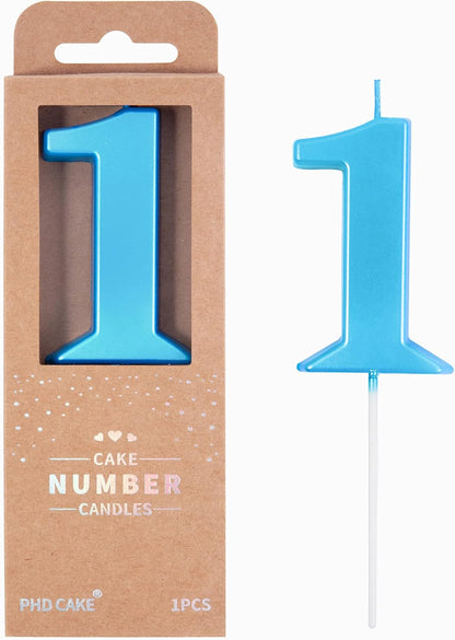 PHD CAKE 2.76 Inch Modern Gold 2 Number Birthday Candles, Gold Number Candles, Cake Number Candles, Party Celebration