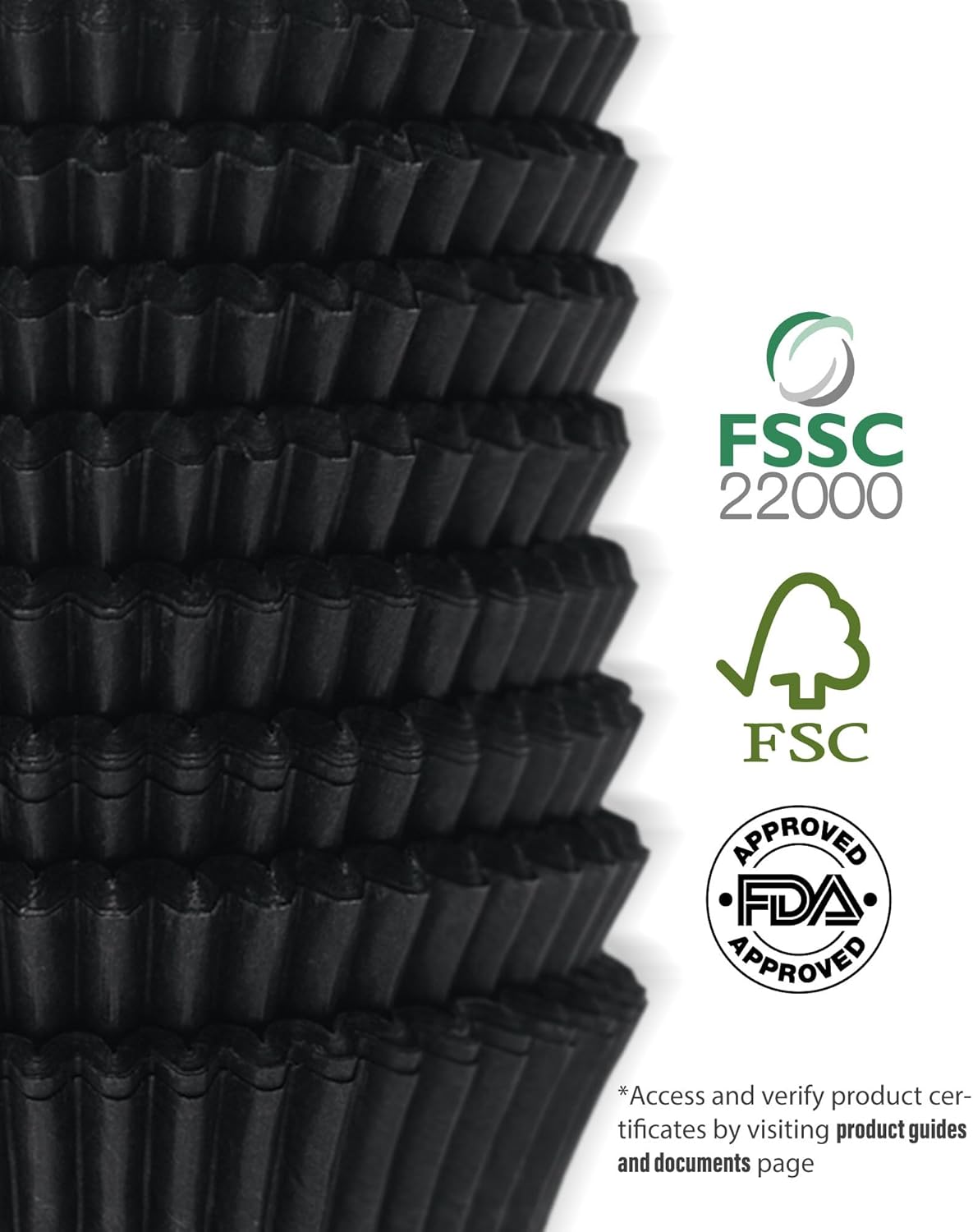 Bake Choice 200pcs Standard Black cupcake liners for baking,food grade cupcake wrappers,greaseproof parchment muffin liners for martin luther king jr day decorations
