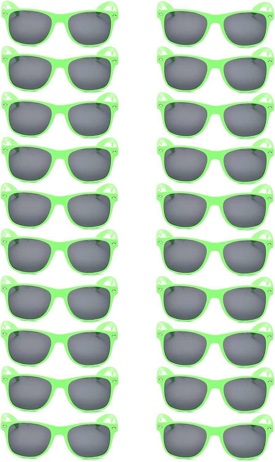 20 Pairs Bulk Sunglasses for Adult Retro 70s 90s Cheap Glasses (Black)