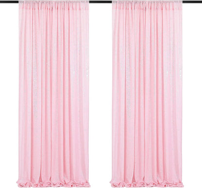 Poise3EHome Black Sequin Backdrop Curtains, 2 Panels 2FTx8FT Glitter Photo Booth Backdrop for Halloween Birthday Bachelorette Wednesday Twilight Party Decorations