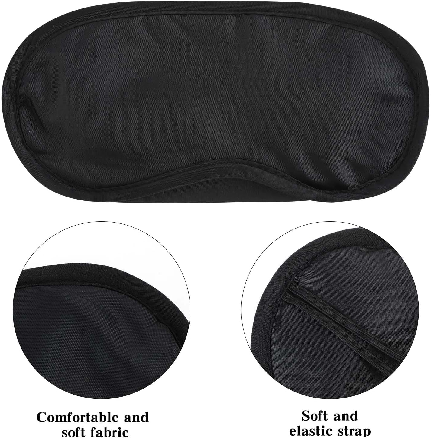 COMNICO 6pcs Blindfold Eye Mask Shade Cover Eye Mask Sleep Masks Sleeping Mask Party Supply with Adjustable Strap for Men and Women (Black)
