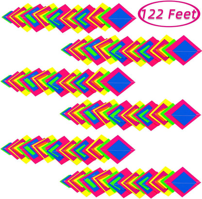 56 Pieces Rainbow Hanging Swirl Decorations Neon Swirl Streamers UV Neon Garland Ceiling Decorations Glow in The Dark Neon Party Supplies and Decorations Black Light Party Kit for Birthday Wedding
