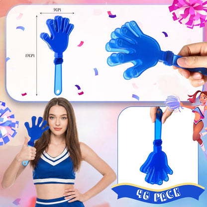 Junkin 48 Pcs Hand Clappers Bulk 7. 5 x 3. 5 Inches Noise Makers Party Favors Clapping Noise Maker Clacker for Birthdays Game Prizes Rewards Football Sporting Events Cheers Supplies (Black,White)