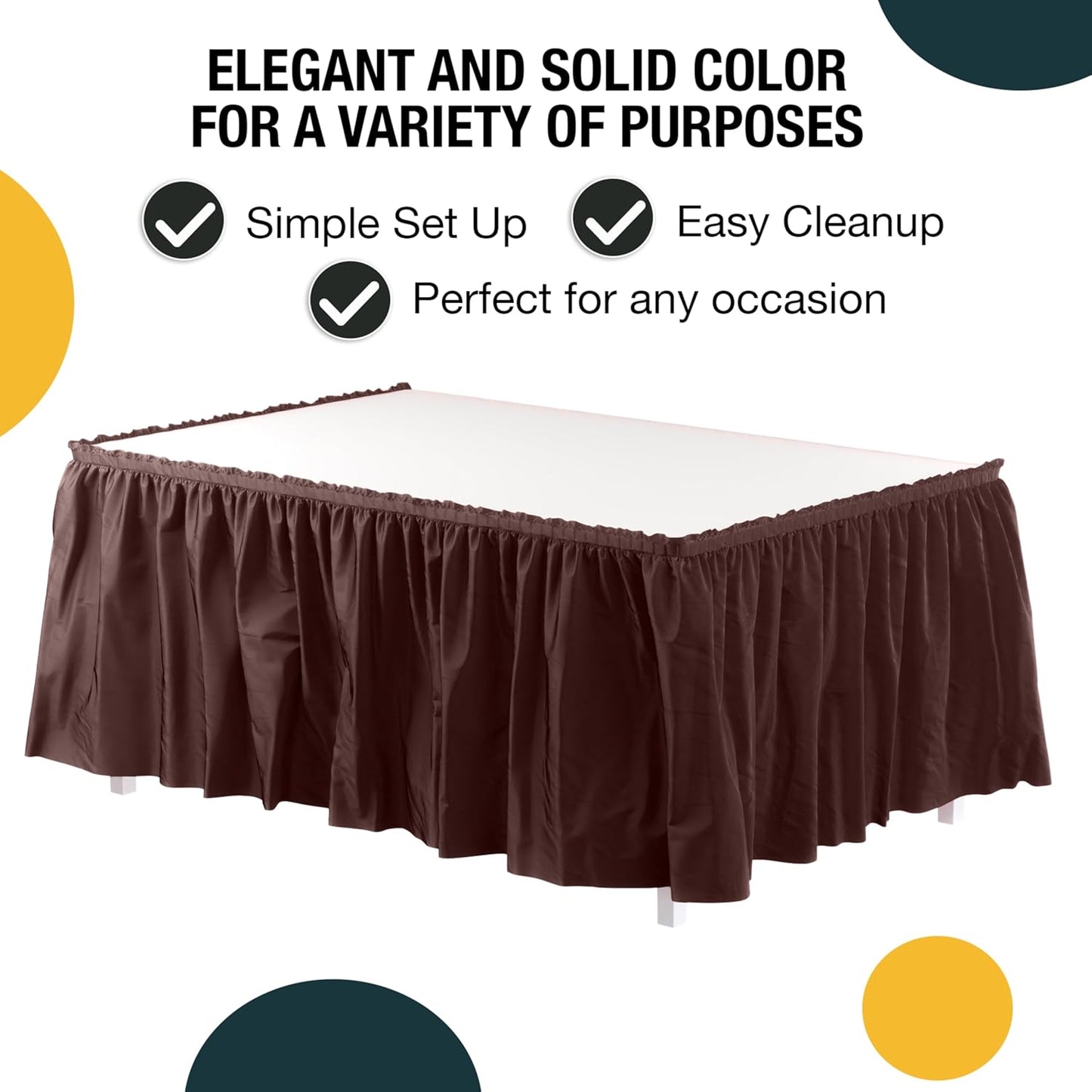 Exquisite Ruffle Table Skirt Pink 6 Pack 14 Ft Long Table Skirts for Rectangle Tables 6ft Plus or Round Tables Skirts with Adhesive Strip for Gender Reveal Decor & Happy Birthday Parties