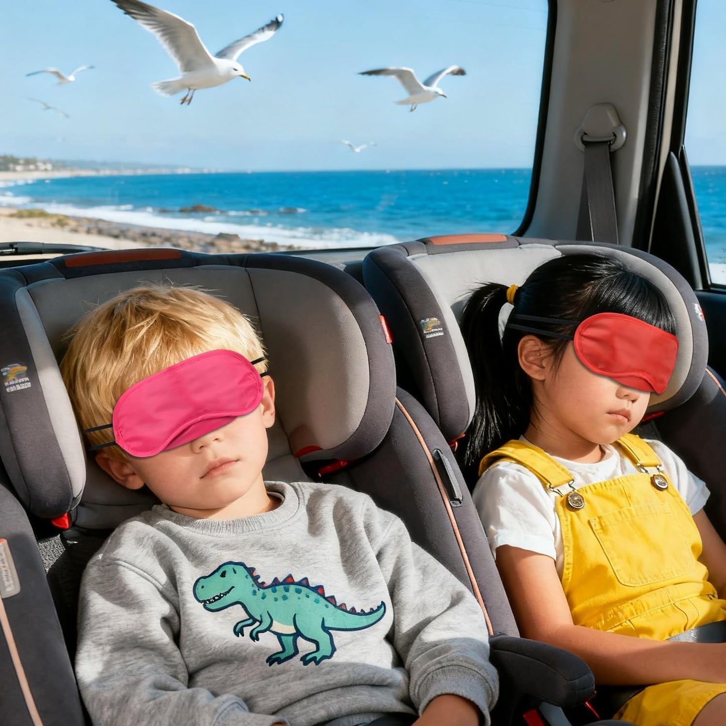 5 Pcs Sleep Mask, Eye Masks for Sleep, with Nose Pad and Elastic Strap for Blind Folds, for Adult Play, Travel Eye Mask, Sleeping, Team Building (Colorful, Medium(3.35x 7.28inch))