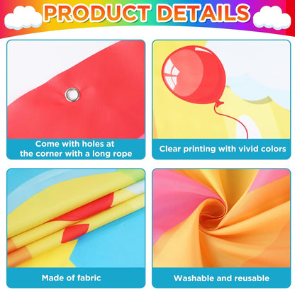 Hot Air Shaped Photo Prop Selfie Frame Back to School Backdrop Party Decoration Balloon Kids Schools Photo Booth Welcome Party Banner Supplies for Students Kids Birthday Baby Shower Parties Sign