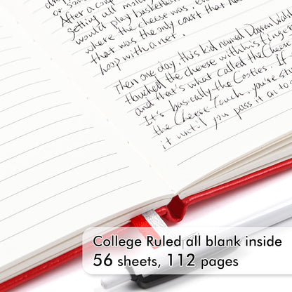 feela 6 Pack Pocket Small Notebooks Bulk, Mini Cute Memo Notepads Hardcover College Ruled Lined Journals with Pen Holder for Women Girls Office School, with 6 Black Pens, 3.5”x 5.5”, A6, Rose Pink