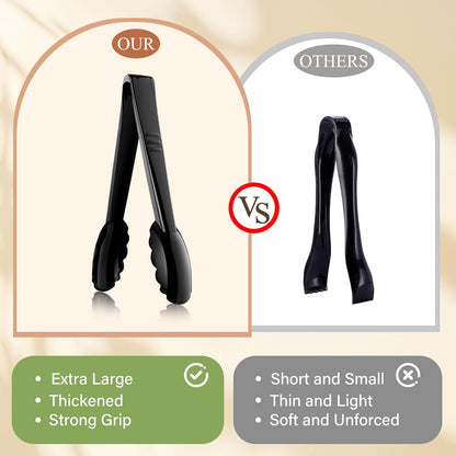 Disposable Plastic Serving Utensils Set (Black, 36 Pcs)