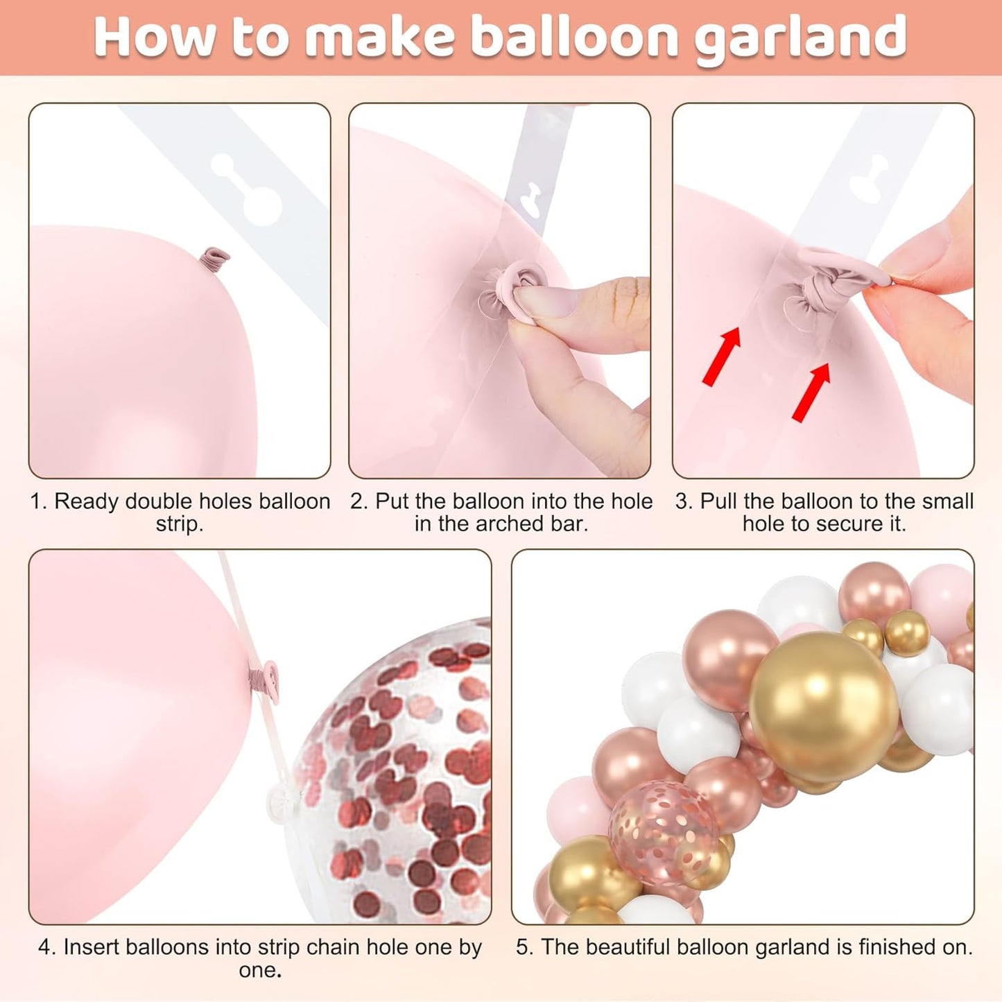 Amandir 153pcs Pink Purple Balloon Garland Arch Kit, Different Sizes 18 12 10 5 inch Pink Purple Red Latex Metallic Confetti Purple Balloons for Girl Women Birthday Bridal Baby Shower Party Decoration