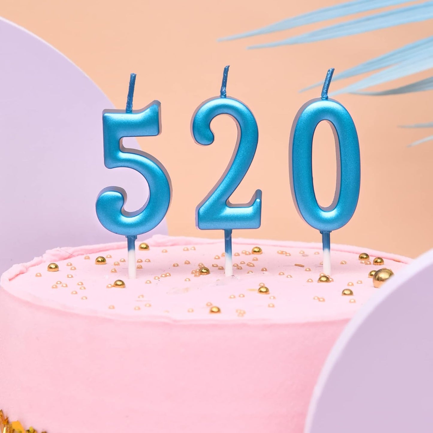 PHD CAKE 10-Pieces Pink Numeral Birthday Candles, Cake Numeral Candles Number 0-9 Glitter Cake Topper Decoration for Birthday,Wedding Anniversary,Party Celebration