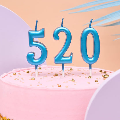 PHD CAKE 10-Pieces Pink Numeral Birthday Candles, Cake Numeral Candles Number 0-9 Glitter Cake Topper Decoration for Birthday,Wedding Anniversary,Party Celebration