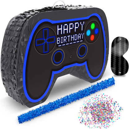 Jergrim Blue Monster Truck Piñata, Small 4 Piece Set, perfect for Kids Birthday Parties, Race Car Party Supplies fits piñata candy and party favors (17”X11”) Durable!