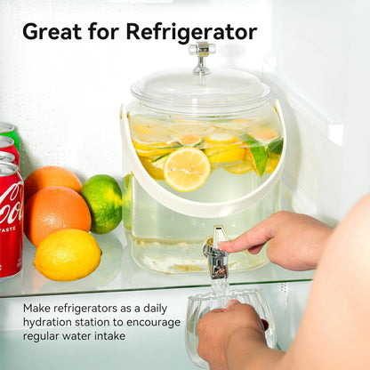1 Gallon Beverage Dispenser - Leak proof Juice Dispenser Sealed Plastic Lemonade Dispensers with Anti-Rust Lids Drink Jug for Parties Home Kitchen Camping with Spigot（1 Packs）