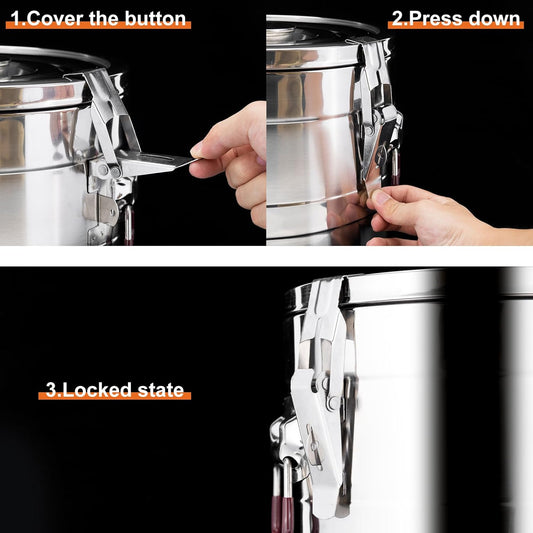 Stainless Steel Insulated Beverage Dispenser,Cold and Hot Drink Dispenser 2.64-Gallons 10 Liters Water Dispenser