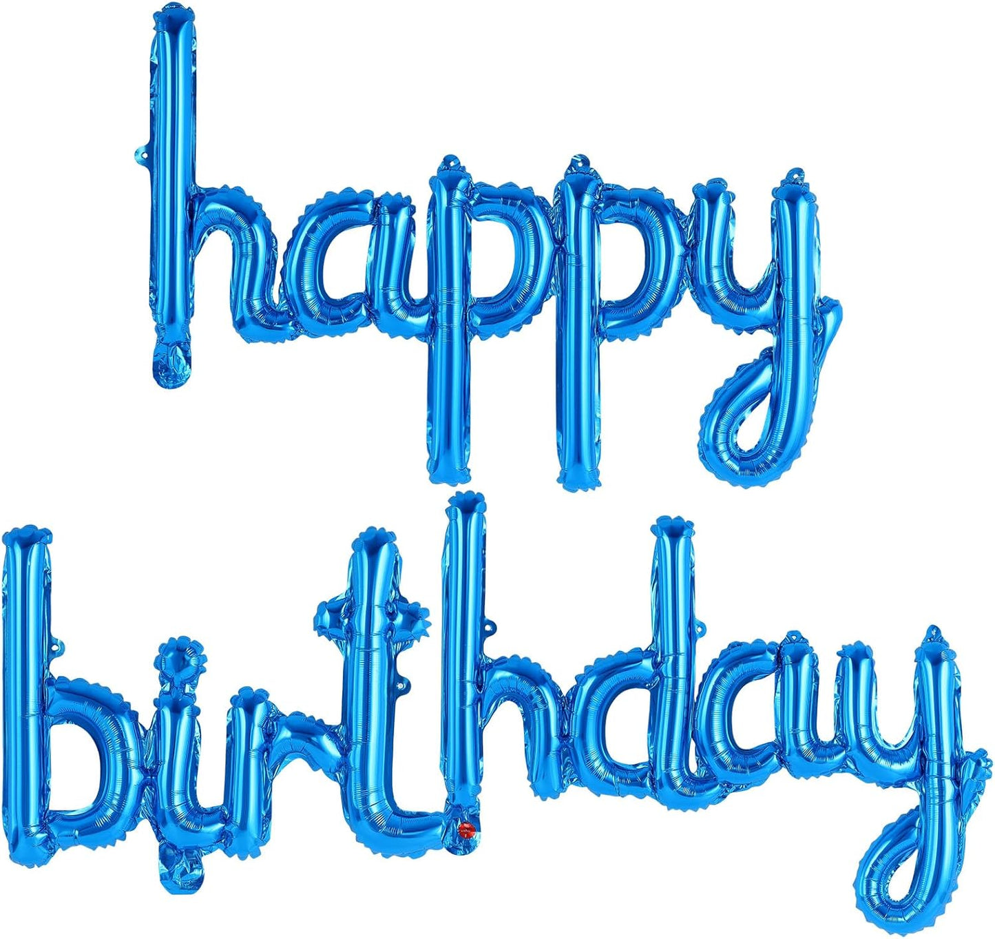 Happy Birthday Balloons Banner Foil Letters Balloons Connected, Personalized Birthday Signs for Women Men Boys Girls Birthday Party Decorations, Small Gold