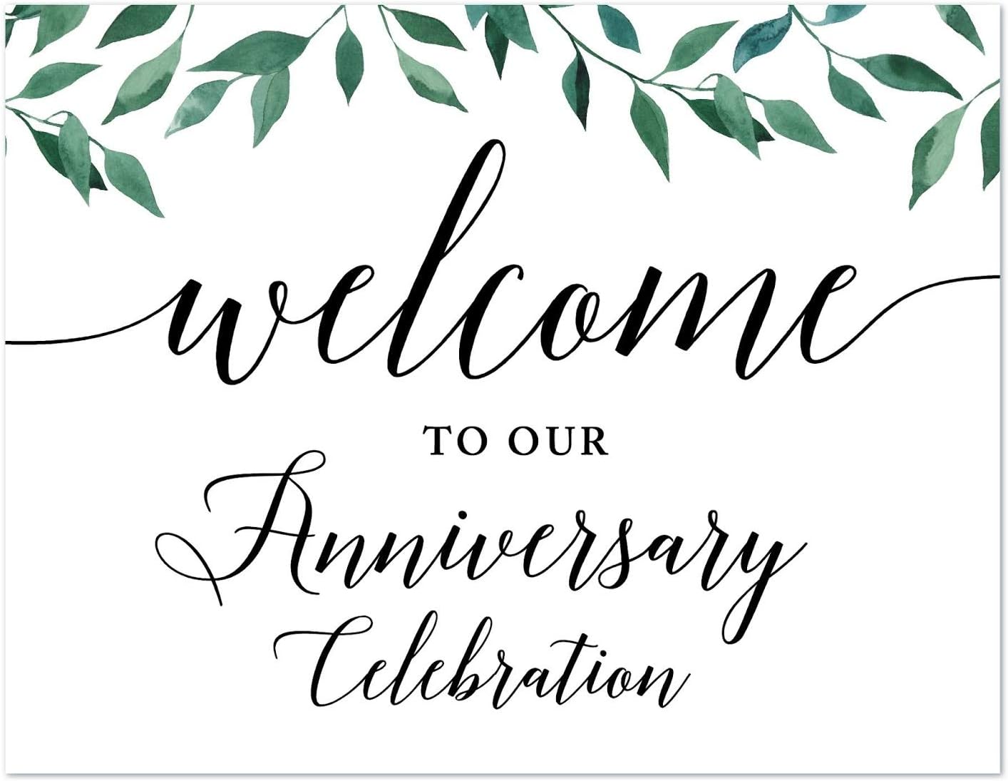Andaz Press Wedding Party Signs, Natural Greenery Green Leaves, 8.5x11-inch, Bridal Shower Scavenger Hunt, 1-Pack - Colors B