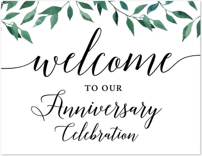 Andaz Press Wedding Party Signs, Natural Greenery Green Leaves, 8.5x11-inch, Bridal Shower Scavenger Hunt, 1-Pack - Colors B