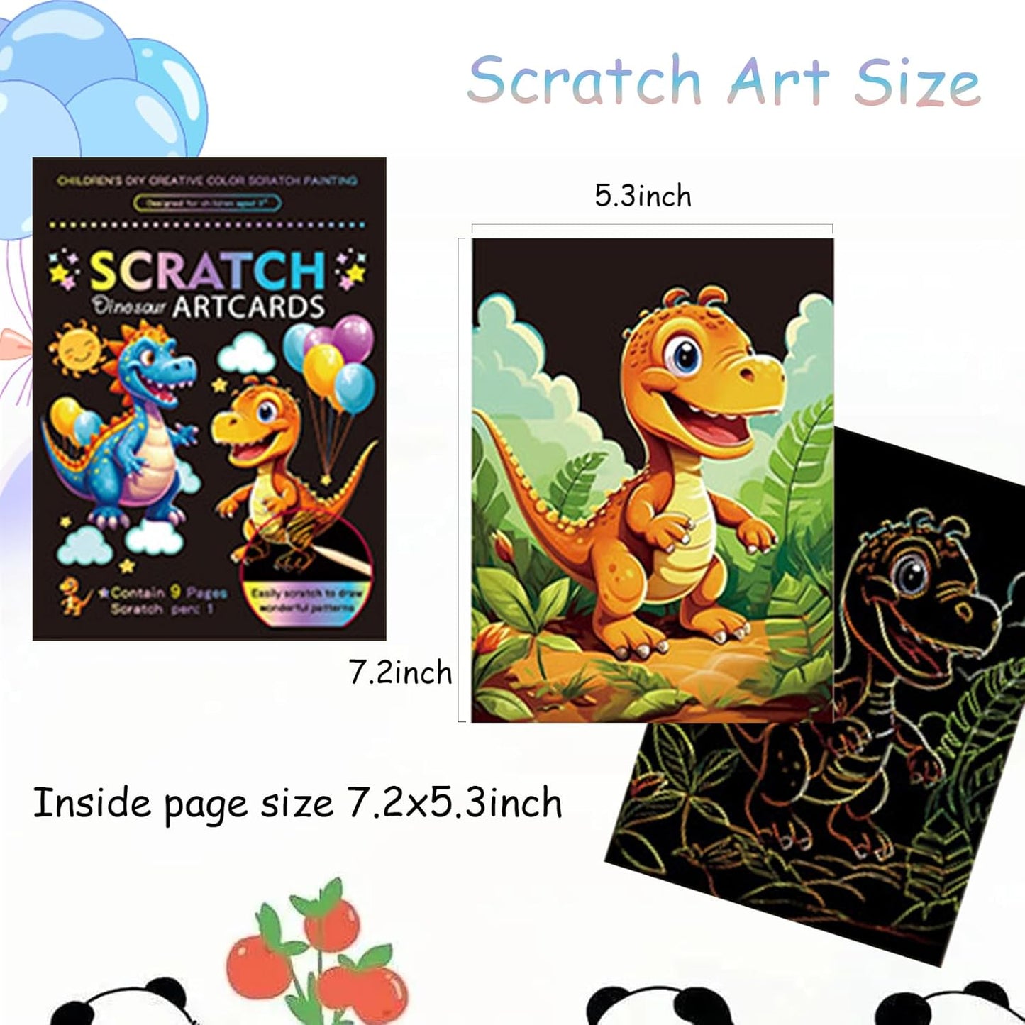 Scratch Art Bookmarks Kit, 24 Sheet Paper with Scratching Tools for DIY Party Favors, Christmas Stocking Stuffers