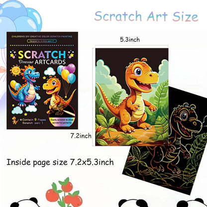 Scratch Art Bookmarks Kit, 24 Sheet Paper with Scratching Tools for DIY Party Favors, Christmas Stocking Stuffers