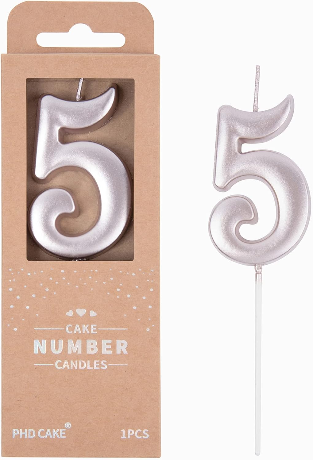 PHD CAKE 2.76 Inch Elegant Gold 1 Number Birthday Candles, Gold Number Candles, Cake Number Candles, Party Celebration