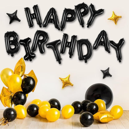 Happy Birthday Balloons Banner, Foil Balloon Personalized Name Letters Balloons Sign Birthday Party Decorations for Women Men Boys Girls Cream