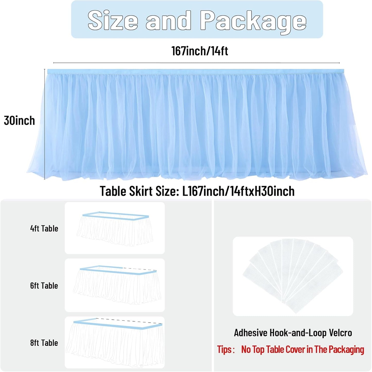 72inch Champagne Gold Tulle Table Skirts for Rectangle Round Tables, Gold Grim Ruffle Tulle Tutu Cloth Table Skirt 6ft for Wedding Birthday Party Cake Dessert Decor(No Top Cover)