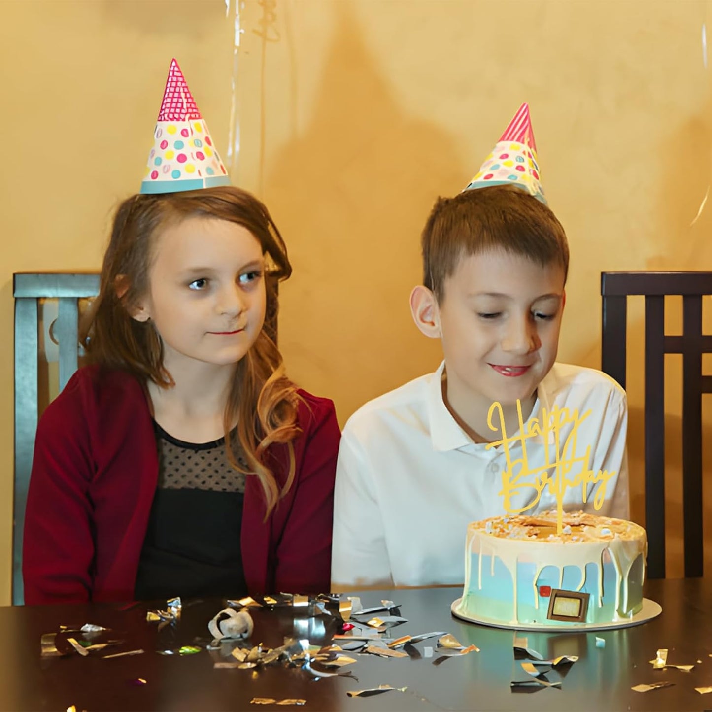 DIY Happy birthday Cake Topper Black Acrylic