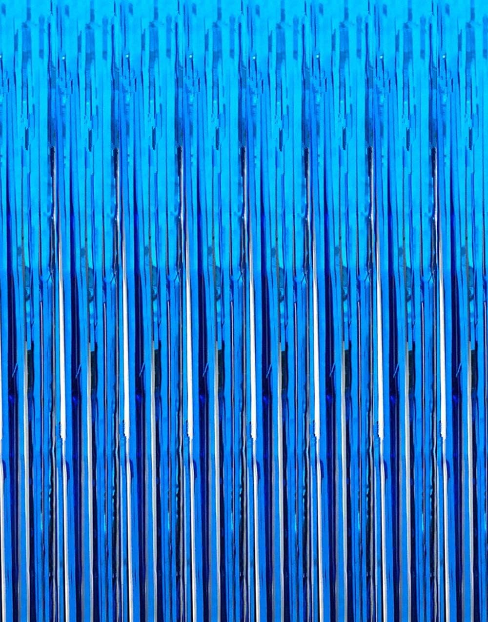 i-CHONY 2 Pcs 3.2ft x 8.2ft Champagne Gold Metallic Tinsel Foil Fringe Curtains Photo Booth Backdrop for Baby Shower Birthday Wedding Holiday Celebration Bachelorette Party Decorations