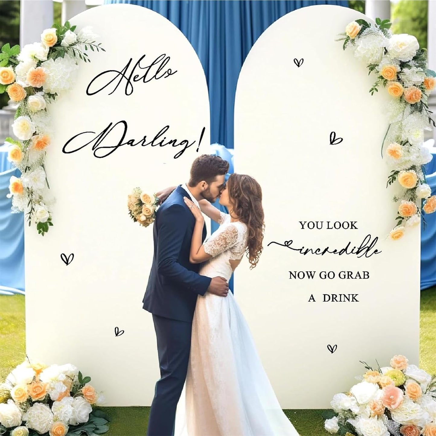Custom Name Welcome to Our Wedding Signs Personalized Wedding Mirror Decals Selfie Mirror Decal for Wedding Entry Reception Display Golden Date Marriage DIY Vinyl Lettering Welcome Party Decoration