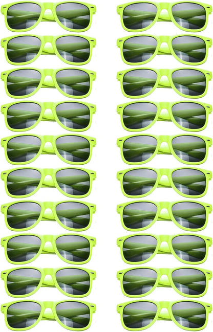 20 Pairs Bulk Sunglasses for Adult Retro 70s 90s Cheap Glasses (Black)