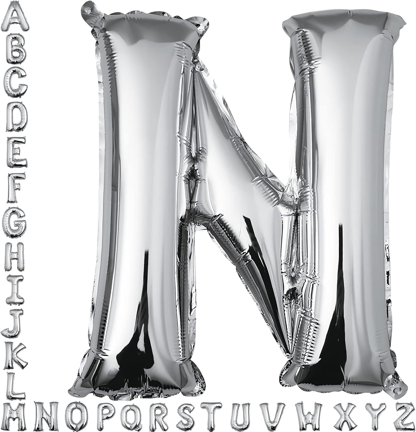 40 inch Silver Letter A Balloon, Big Size Alphabet Foil Mylar Helium Balloons for Birthday Party Celebration Wedding Anniversary Baby Shower Decorations Supplies Alphabet A